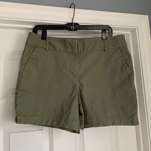 Olive green shorts, size 10